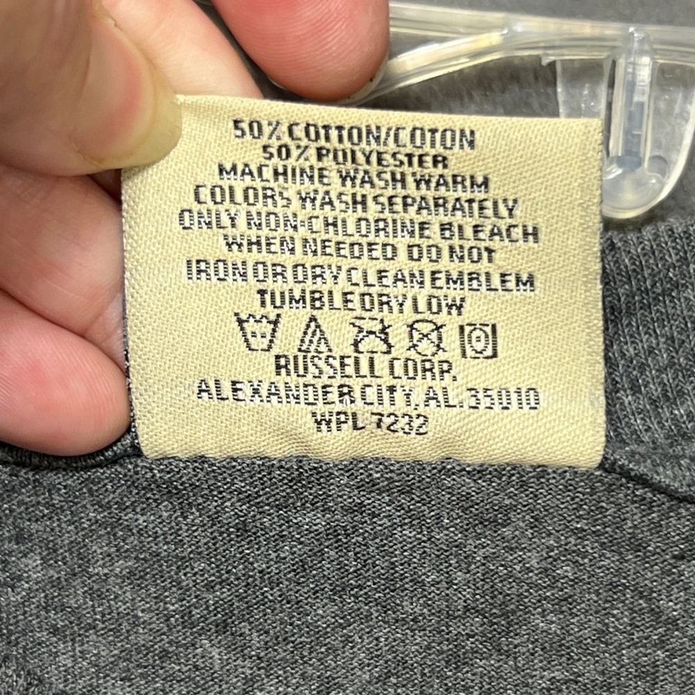 Russell Athletic Pro Cotton T-Shirt Gray Heather Crew Neck Short Sleeve Mens L - Picture 6 of 8